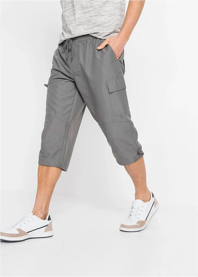 3/4 microvezel broek, regular fit, Kleur: rookgrijs