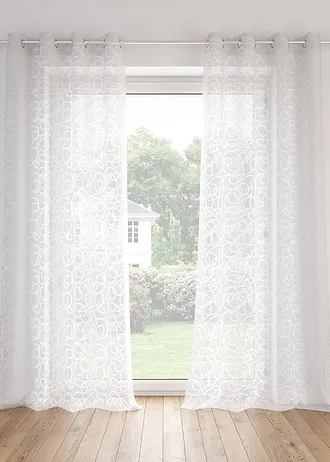 Gedessineerd gordijn met gerecycled polyester (1 stuk)