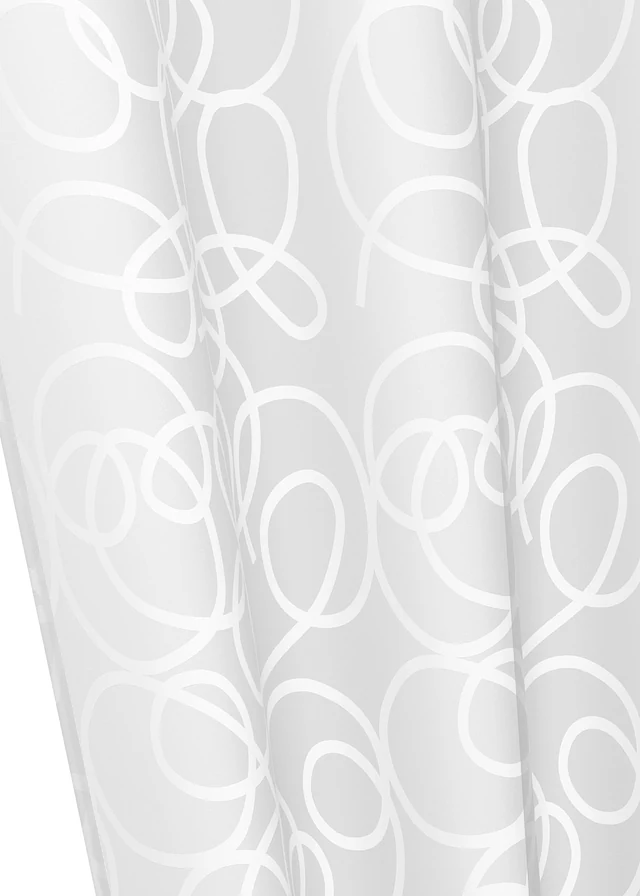 Gedessineerd, transparant ophaalgordijn met gerecycled polyester, Kleur: wit