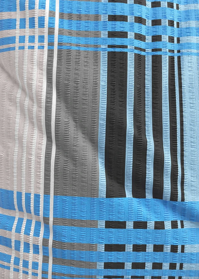 Parure de lit en seersucker, Couleur: bleu