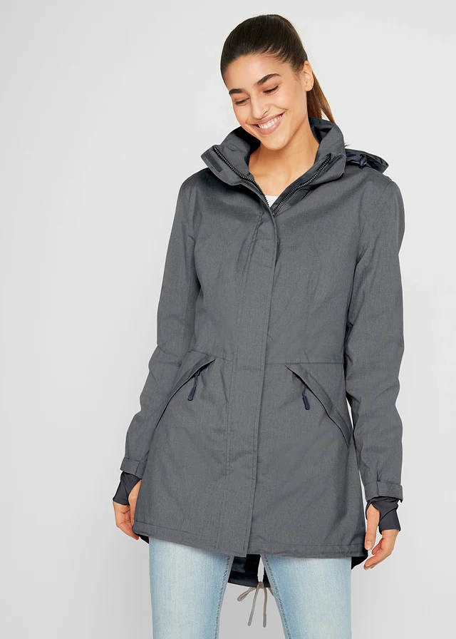 Outdoor parka, waterdicht, Kleur: leisteengrijs gemêleerd