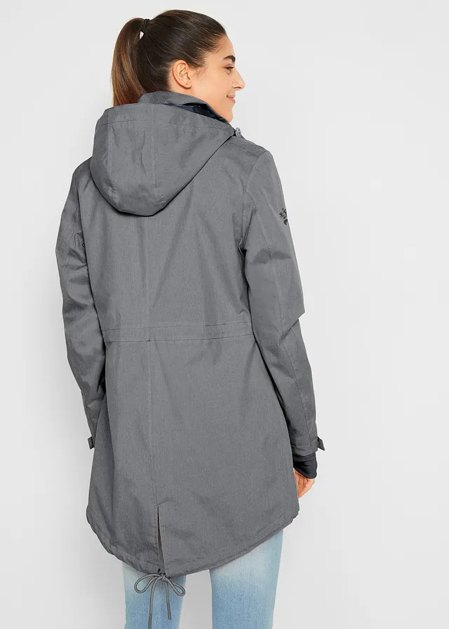 Outdoor parka, waterdicht, Kleur: leisteengrijs gemêleerd