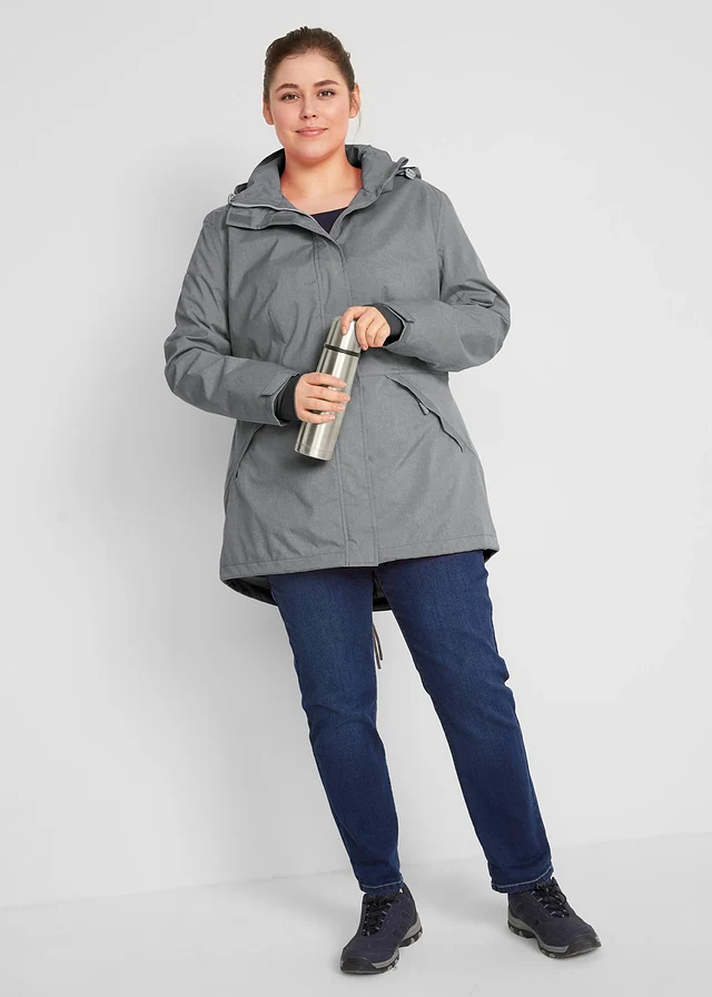 Parka technique imperméable, Couleur: gris ardoise chiné
