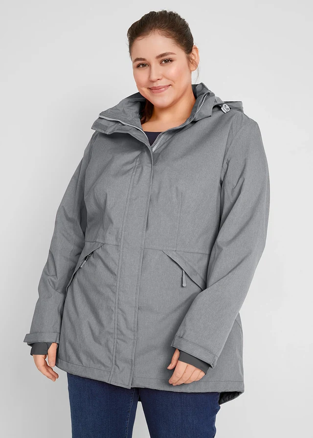 Parka technique imperméable, Couleur: gris ardoise chiné