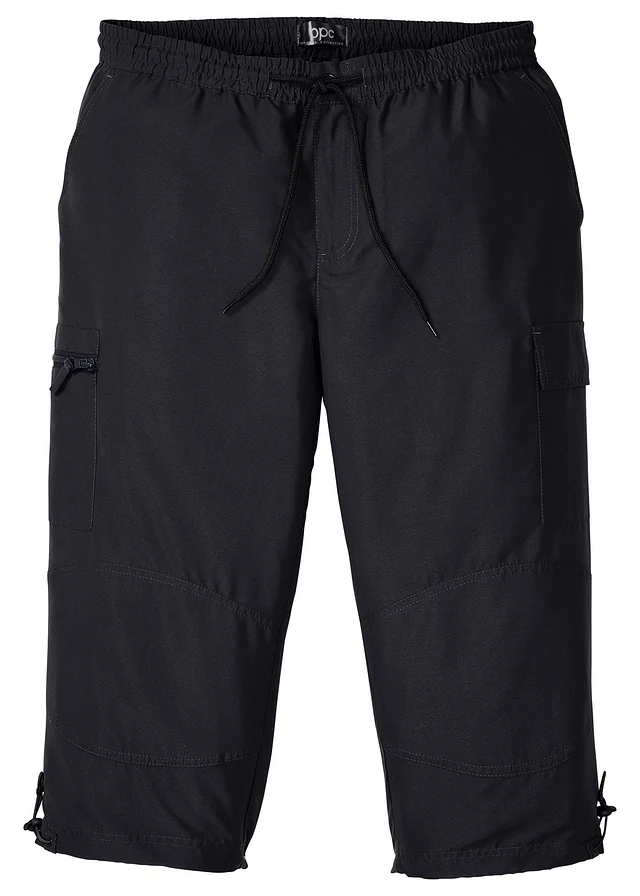 Pantalon 3/4 en microfibre, regular, Couleur: noir