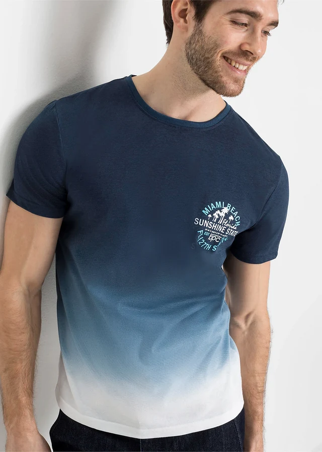 T-shirt van katoen • donkerblauw met print • product-page.page-title-suffix