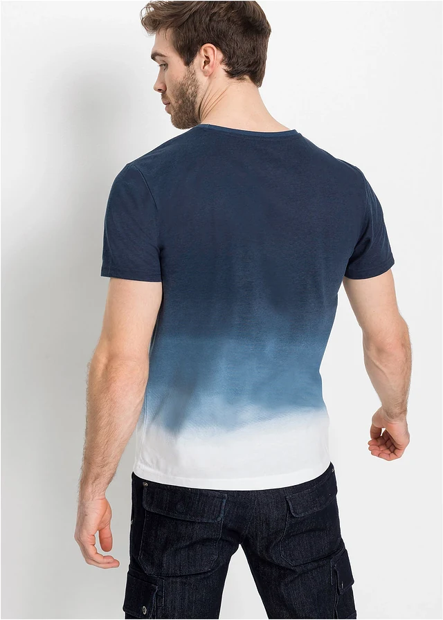 T-shirt van katoen • donkerblauw met print • product-page.page-title-suffix