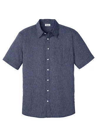 Košile s podílem lnu, krátký rukáv