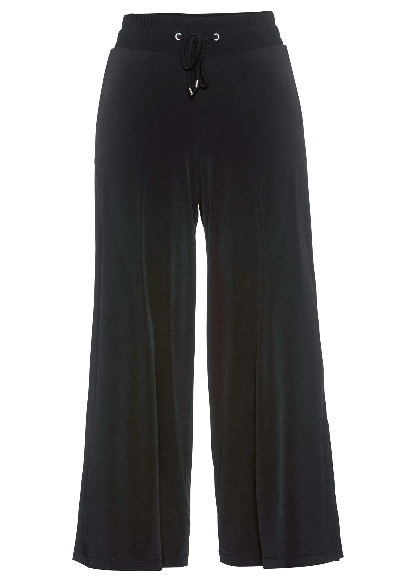 Jersey broek met een comfortabele band • zwart/zilverkleur • bonprix online shop