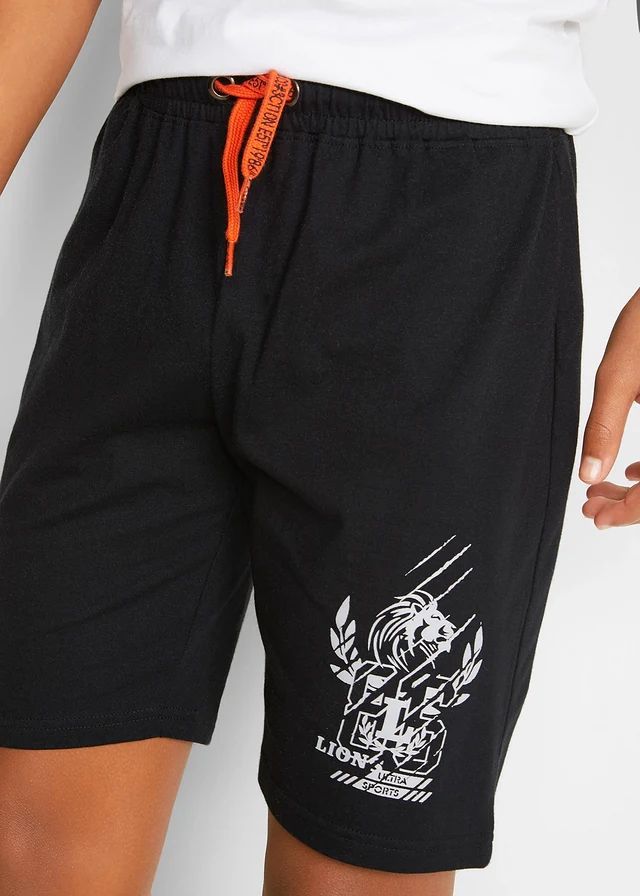 Lot de 2 bermudas en jersey coton • noir+bleu azur • product-page.page-title-suffix