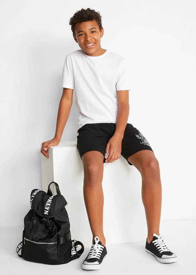 Lot de 2 bermudas en jersey coton • noir+bleu azur • product-page.page-title-suffix