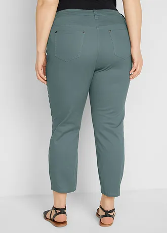 7/8 slim fit broek, high waist, Kleur: eucalyptusgroen