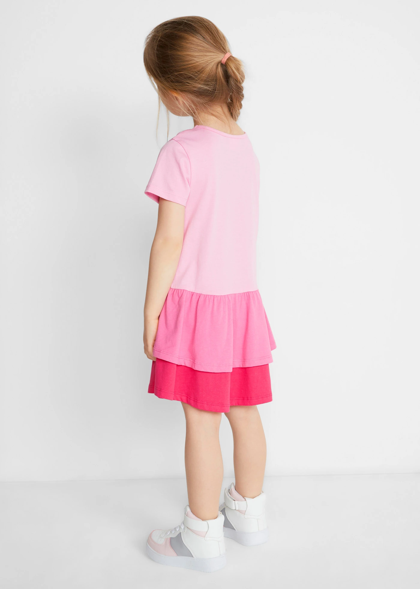 Meisjes jurk en poppenjurk (2-dlg. set) van biologisch katoen • roze-pink • bonprix online shop