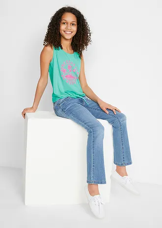 Top z čisté organické bavlny (2 ks v balení) • světle fuchsiová + mentolově modrá • bonprix obchod