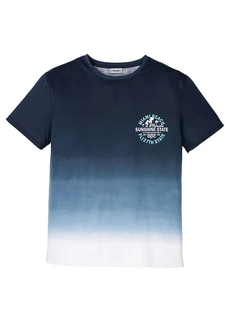 Tričko z čisté bavlny, barva: tmavě modrá s potiskem