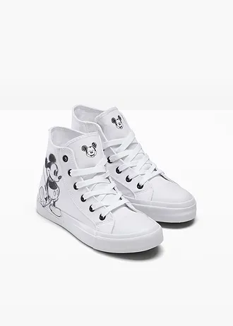 Hoge sneakers Disney Mickey Mouse • wit/zwart • bonprix online shop
