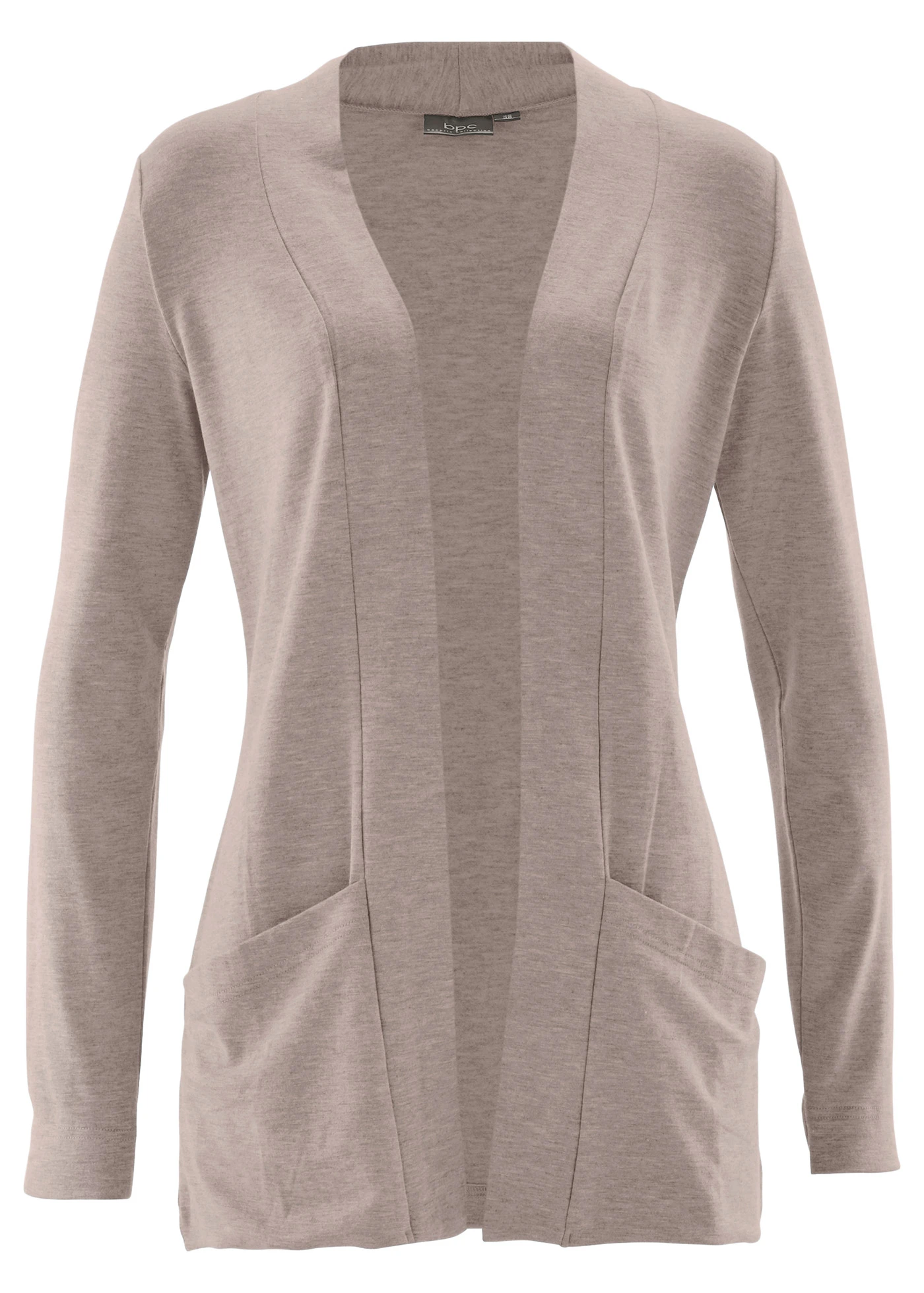 Strečový úpletový kabátek z měkké viskózové směsi • šedobéžová • bonprix obchod