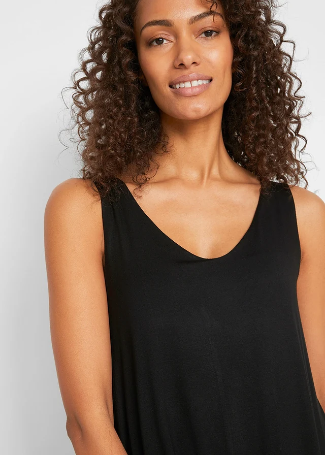 Top long double épaisseur en viscose extensible • noir • product-page.page-title-suffix