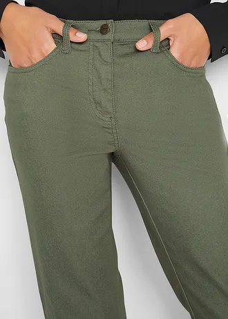 Straight džíny, Mid Waist, pohodlný pas • olivová • bonprix obchod