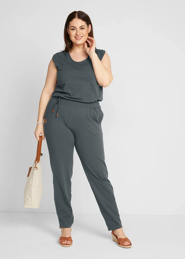 Combinaison en jersey coton extensible, Couleur: anthracite chiné