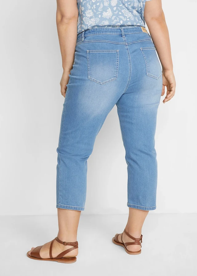 Jean 7/8 confort stretch, Couleur: bleu clair used