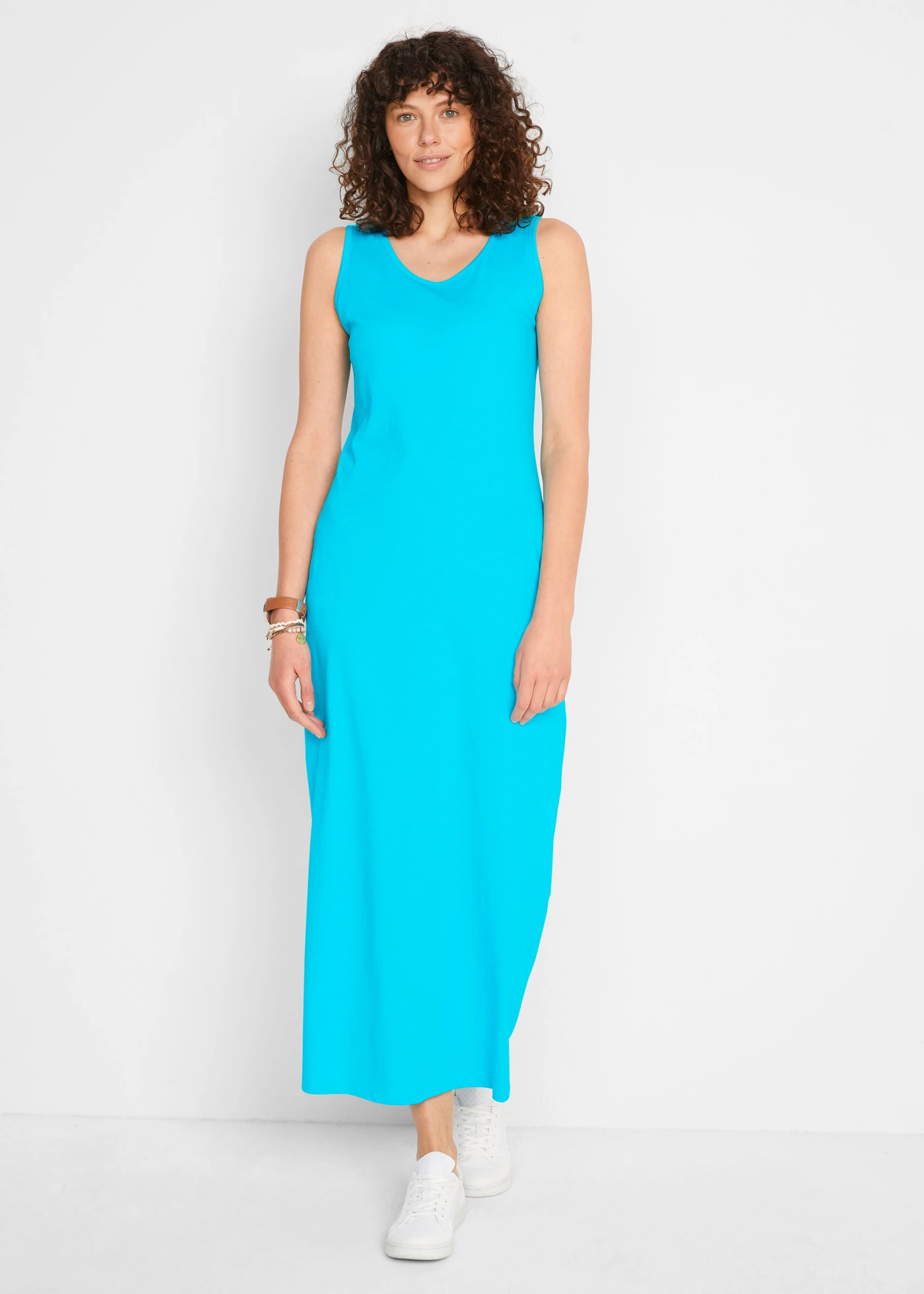 Katoenen maxi jurk (set van 2) • Caraïbisch blauw+donkerblauw • bonprix online shop