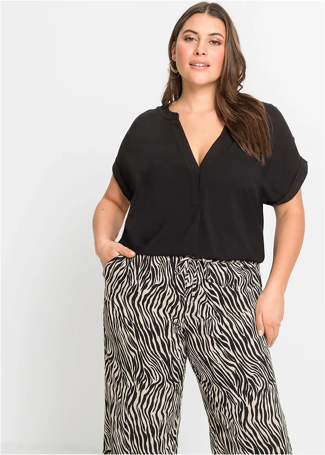 Blouse 100% viscose, Couleur: noir