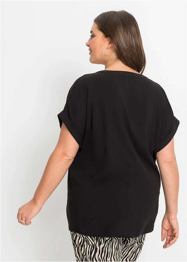 Blouse 100% viscose, Couleur: noir