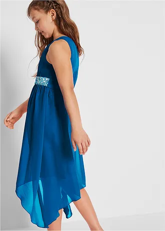 Chiffon jurk met pailletten, Kleur: Atlantisch blauw