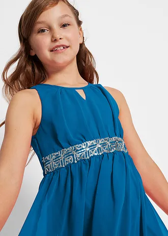 Chiffon jurk met pailletten • Atlantisch blauw • bonprix online shop