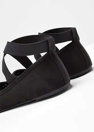 Ballerines à brides élastiquées, Couleur: noir