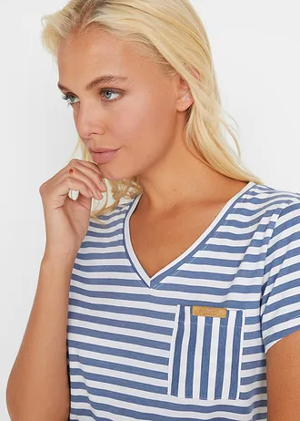 Pruhované tričko • džínově modro-bílá s proužky • bonprix obchod