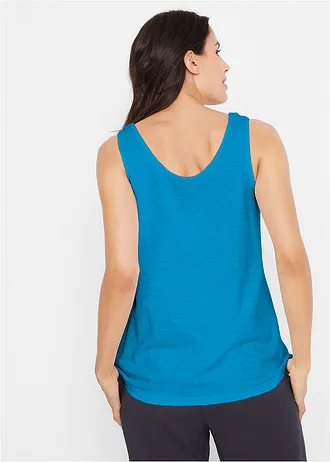 Bavlněný top s uzlovými detaily • mořská modrá • bonprix obchod