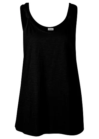 Bavlněný top s uzlovými detaily, barva: černá