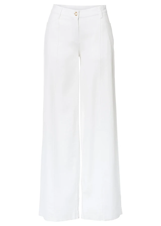 Pantalon palazzo léger en lin mélangé