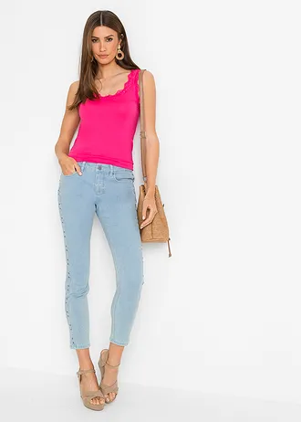 Top van zachte viscose-mix ( set van 2) • donkerpink+wolwit • bonprix online shop