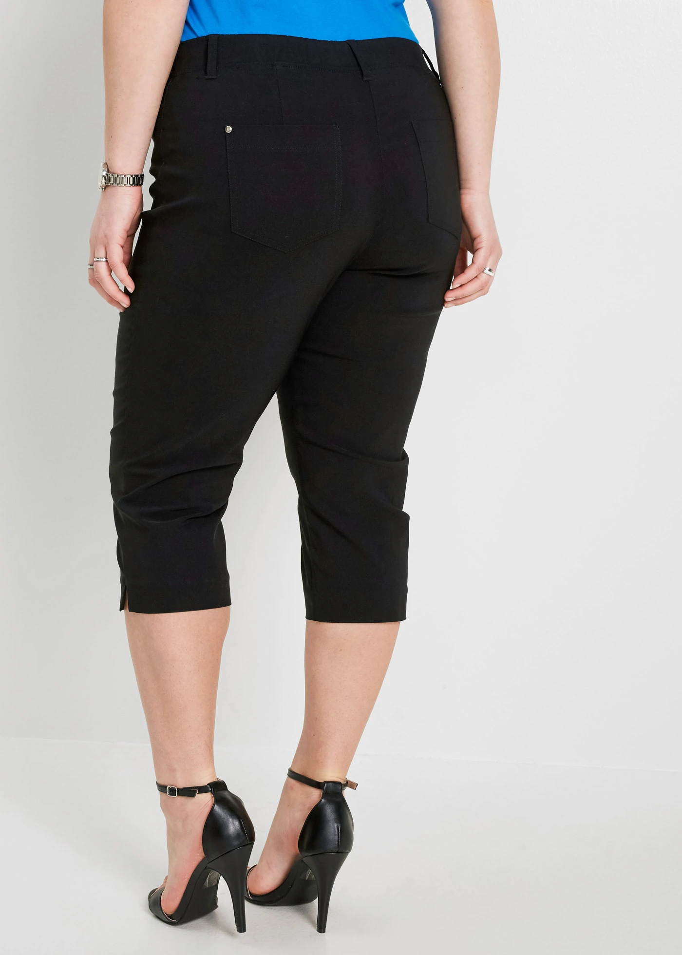 Stretch capri met elastische band • wit plus size • bonprix online shop