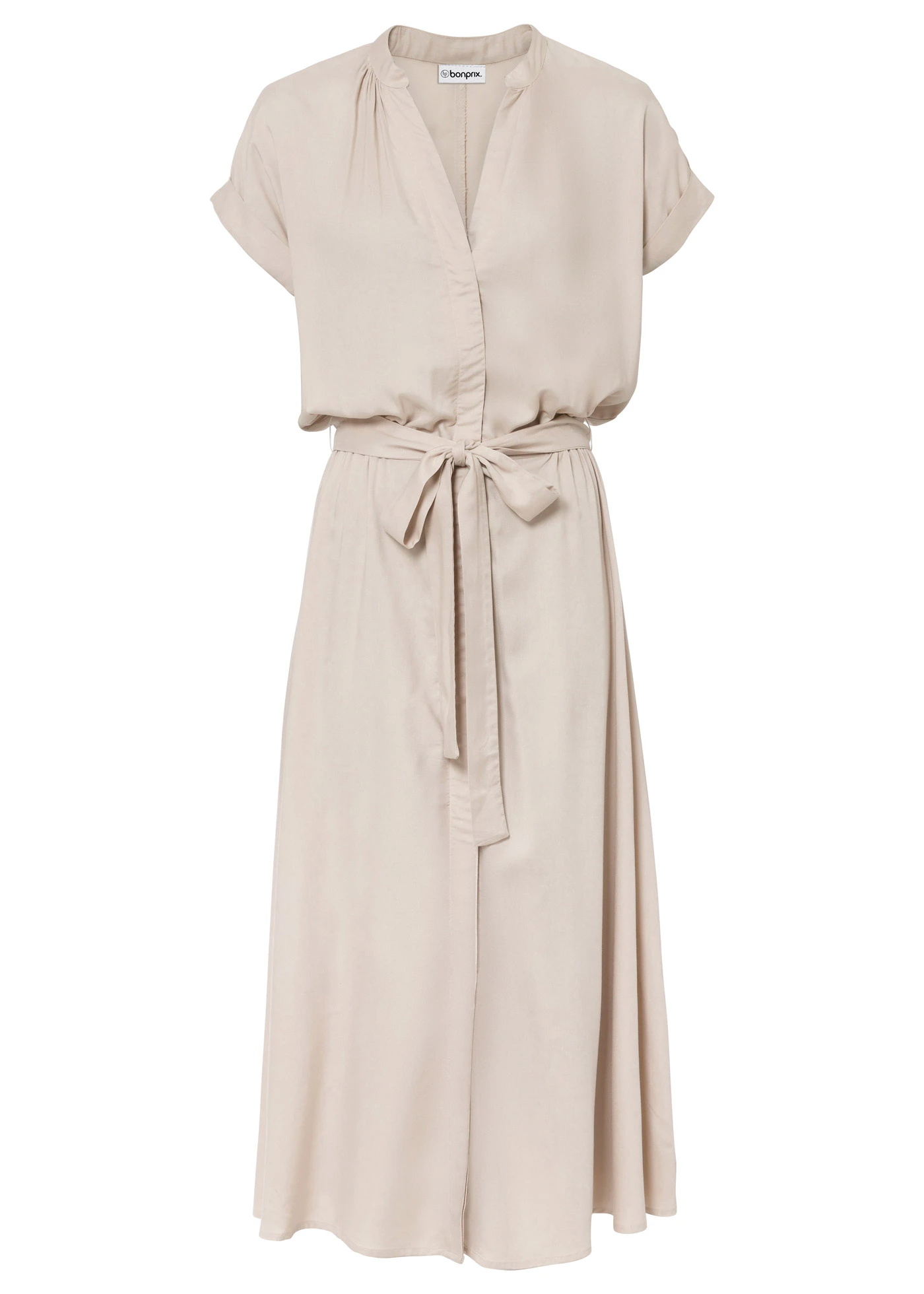Košilové šaty ze splývavé viskózy • béžová • bonprix obchod