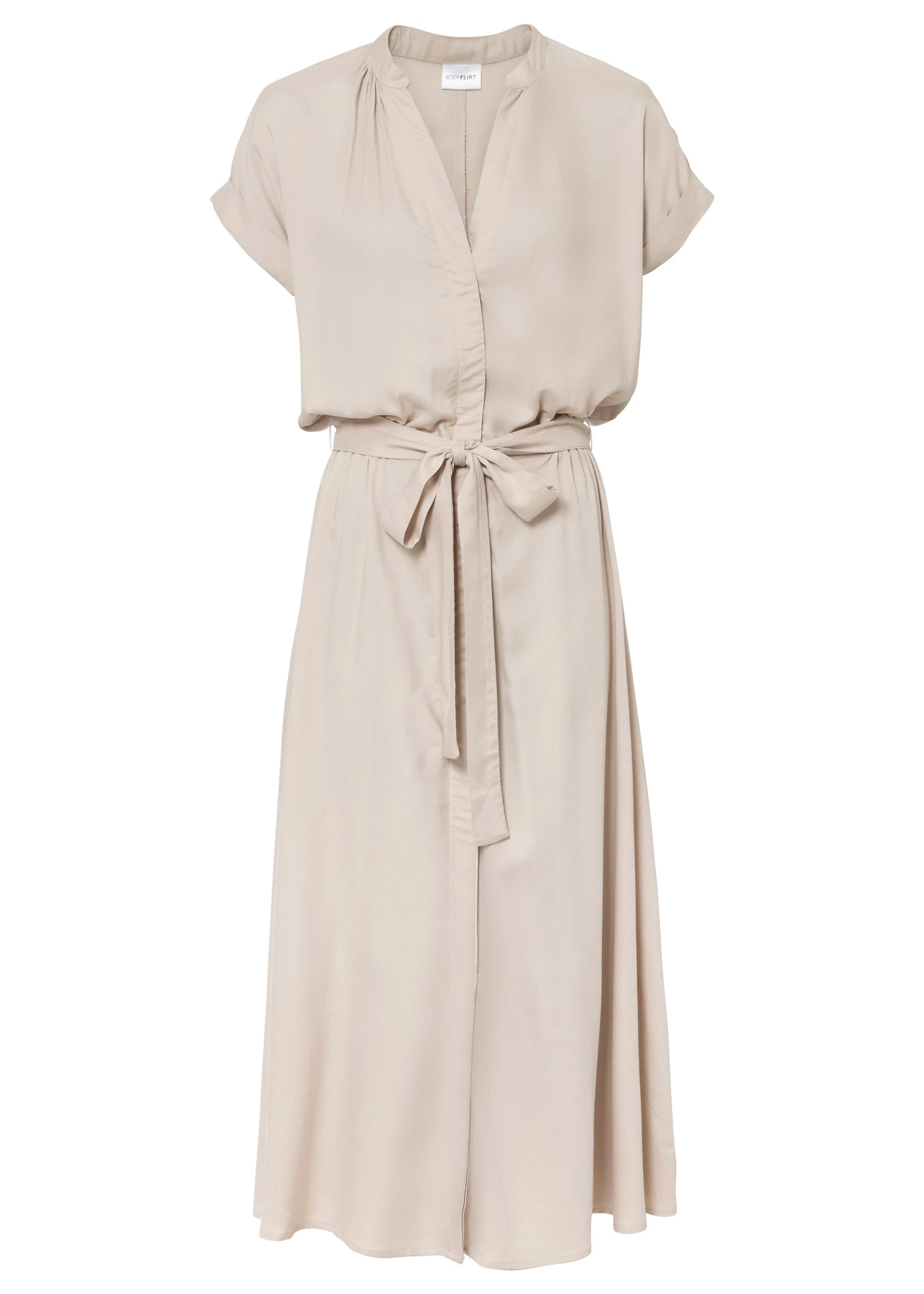 Overhemdjurk van soepelvallende viscose • beige • bonprix online shop