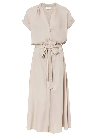 Overhemdjurk van soepelvallende viscose • beige • bonprix online shop
