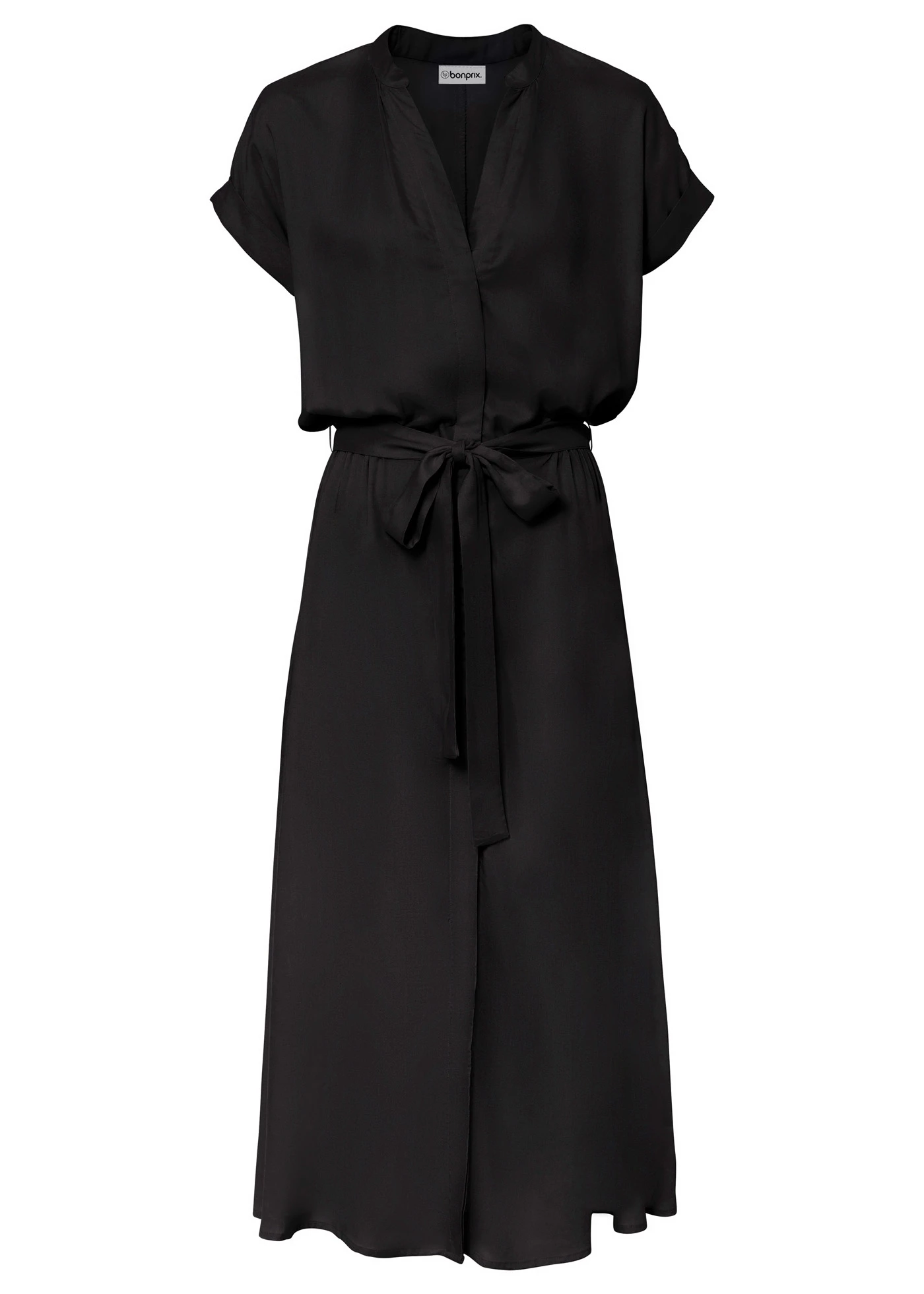 Košilové šaty ze splývavé viskózy • černá • bonprix obchod