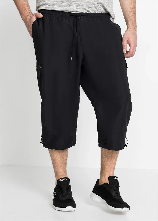 3/4 kalhoty z mikrovlákna, Regular Fit, barva: černá
