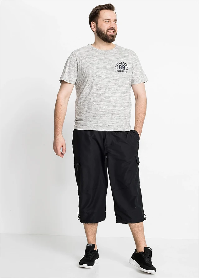 3/4 microvezel broek, regular fit, Kleur: zwart