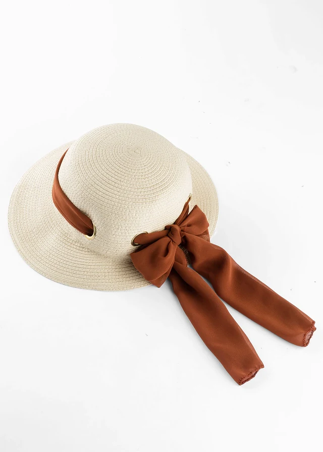 Chapeau de paille avec ruban