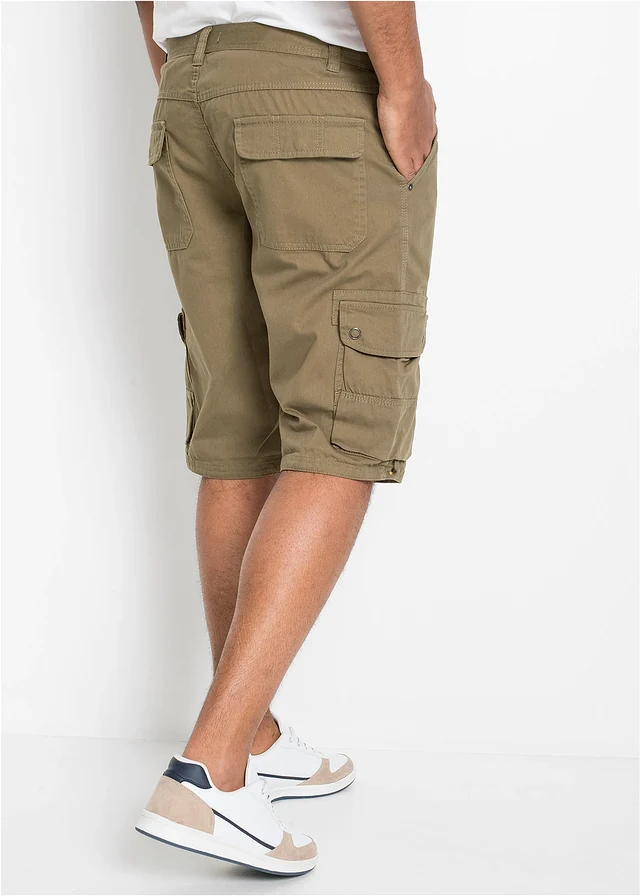 Bermuda cargo 100% coton, regular, Couleur: olive