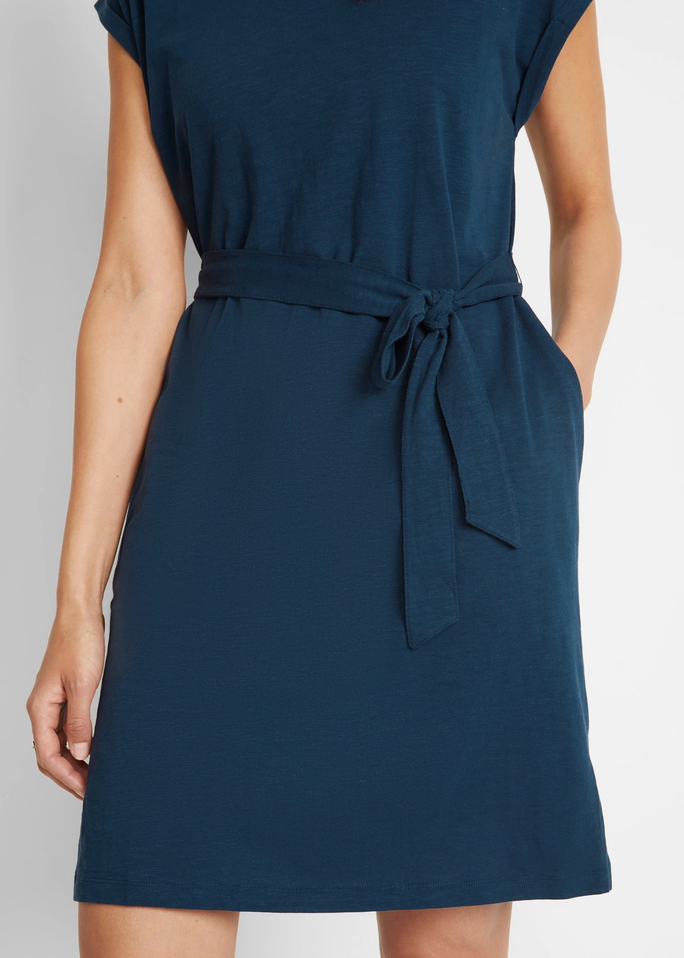 Úpletové šaty z čisté bavlny • tmavě modrá • bonprix obchod
