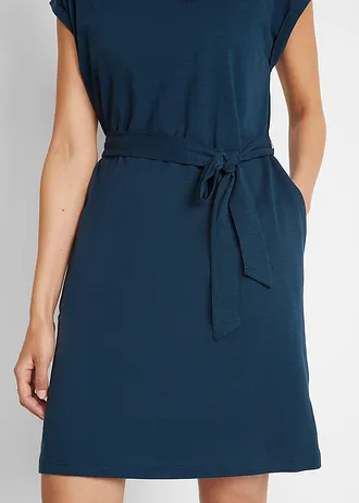 Úpletové šaty z čisté bavlny • tmavě modrá • bonprix obchod