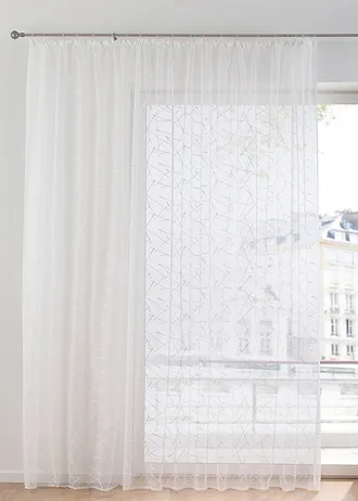 Transparant jacquard gordijn • wit • bonprix online shop