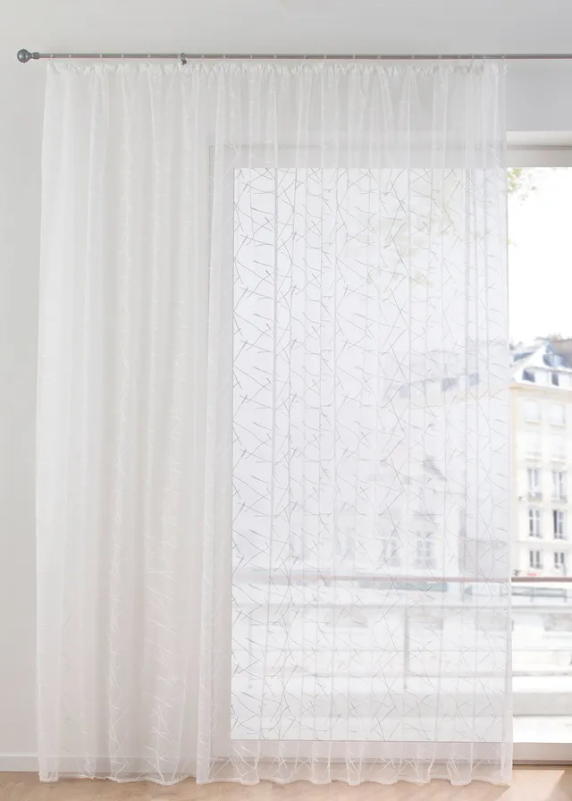 Transparant jacquard gordijn • wit • bonprix online shop