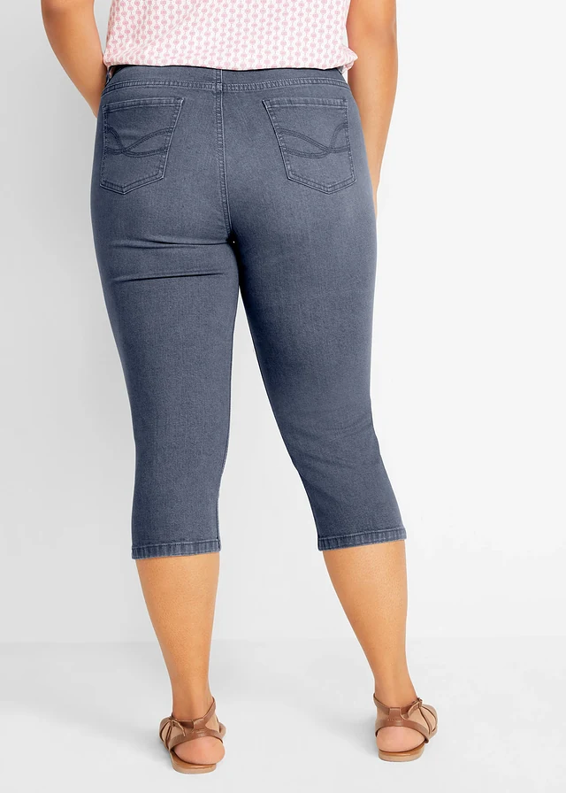 Stretch capri jeans, Kleur: blauwgrijs used